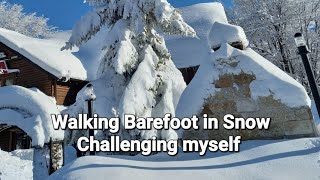 I tried walking barefoot in the 1m Snow - no go this time