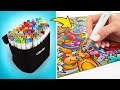 Creative Multi Marker Drawing Process | Painting Tutorial