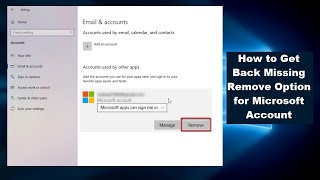 No Remove button for Microsoft Account in Windows 11/10