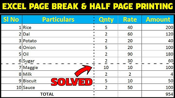 How to remove excel page break (dotted line) and fix half page printing problem