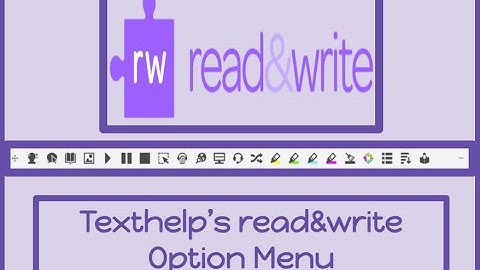 Read&Write Toolbar Options Menu