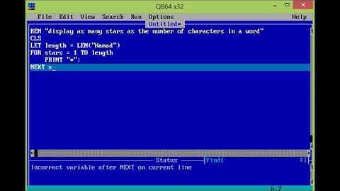 How To Display Many Stars As The Number Of Characters In A Word In QBASIC Screen By Hamad Baig