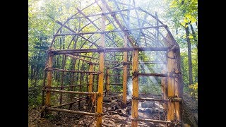 Build a Longhouse Longterm Bushcraft Shelter with My Self Reliance
