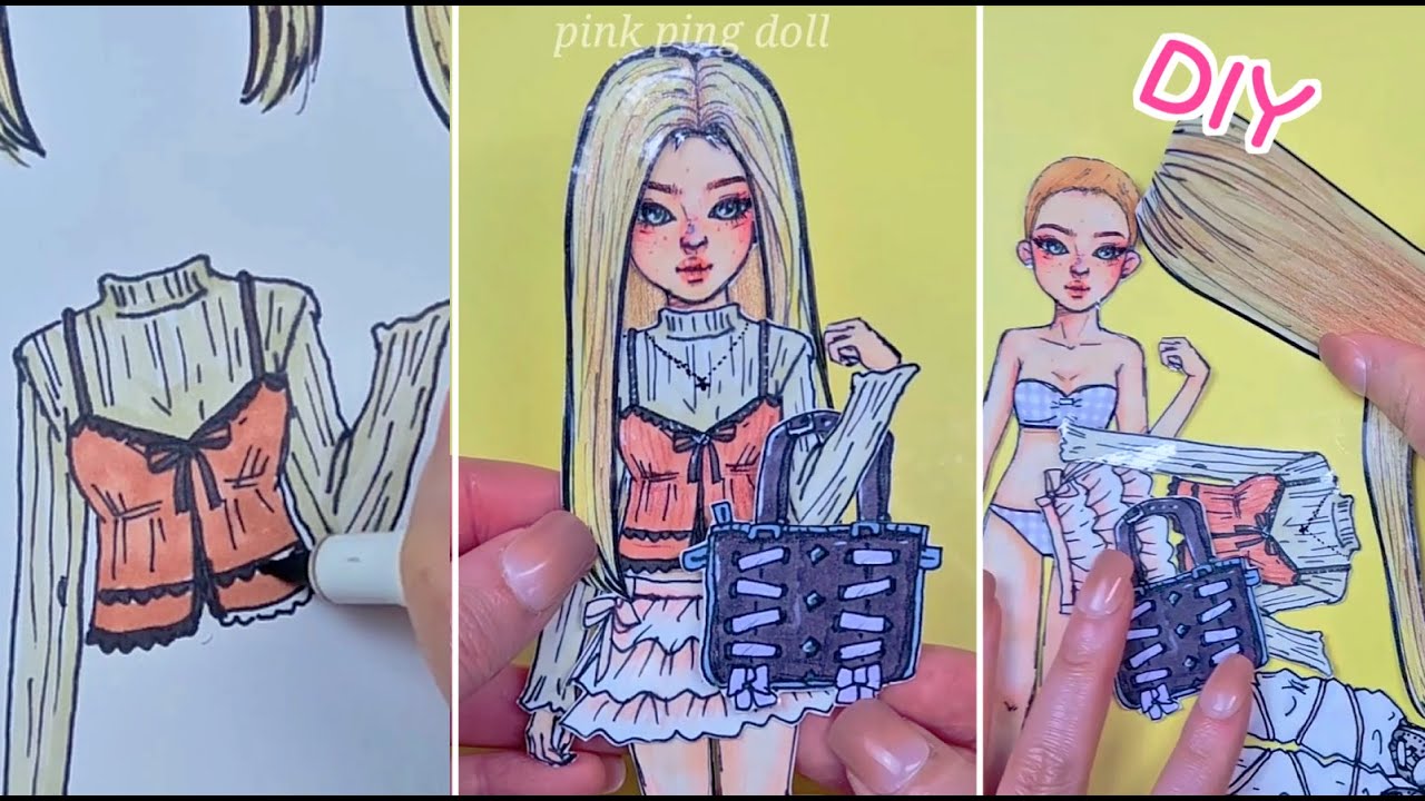 Я попробовала новый стиль бумажной куклы 