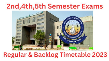 #yvu #yogivemana University Degree 2nd,4th,5th,6th Semester Exams (Regular& Backlog) Timetable 2023