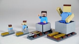 How To Build LEGO Minecraft Minecart & Rails