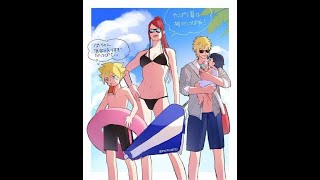Naruhina: Naruto Family fan art illustrated by artists