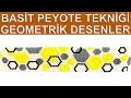 Basit peyote tekniği ile geometrik desenli bileklik ve şablonu (Simple peyote technique pattern)