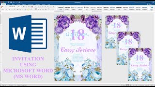 PASTEL BLUE & LAVENDER | How to make DEBUT INVITATION in Microsoft Word (MS Word) Cassy Soriano screenshot 5