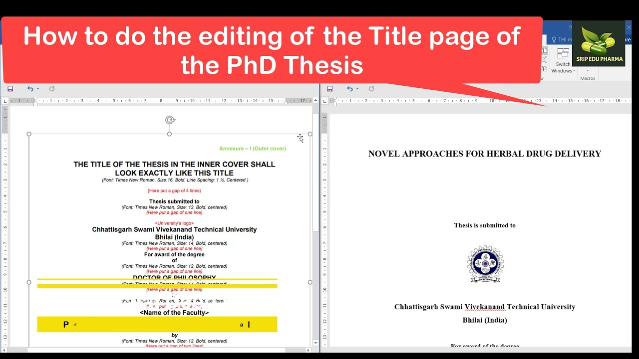 editing a phd thesis