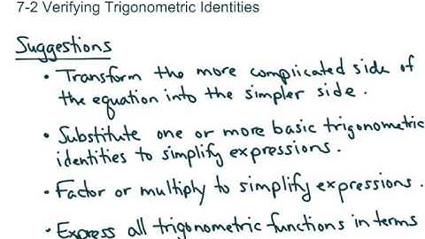 PCR 7-2 Verifying Trigonometric Identities