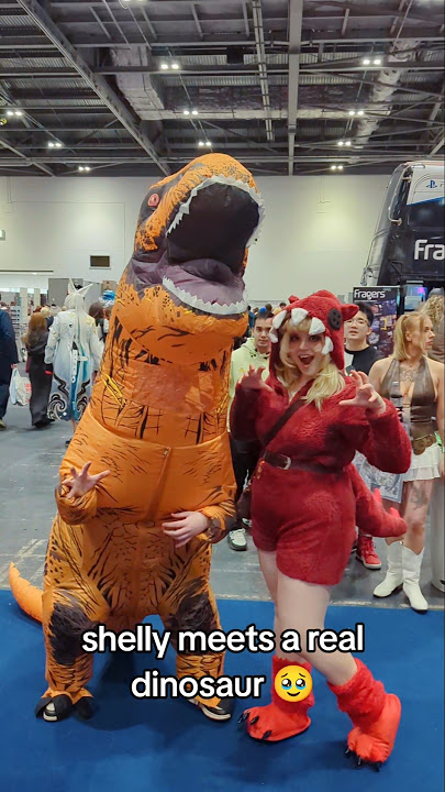 living out her dream 🥹 #dandysworld #cosplay #shelly #dinosaur #megacon #roblox #shellvision #fyp
