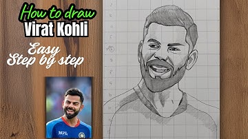 Virat Kohli Drawing Easy ❤️ | How to draw virat Kohli step by step | Easy face drawing for beginners