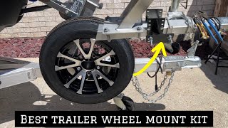 ✅Best Trailer Spare Wheel￼ Mounting Kit | Fits 4 & 5 & 6 Lugs Trailer Wheels | Holds 150lbs