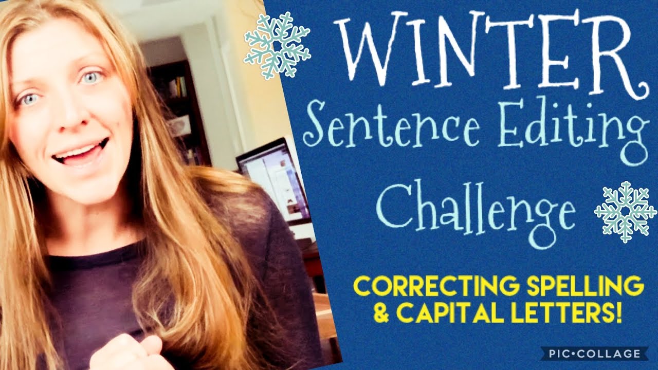 Winter Editing Sentences Challenge for Kids In Primary Grades: Practicing Spelling and Capitals