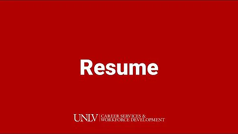 Resume Basics | UNLV Career Services and Workforce Development