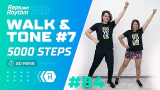 FUN 5000 STEPS  • WALK and TONE #7 • FAT BURNING CARDIO • Walking Workout #84 • Keoni Tamayo