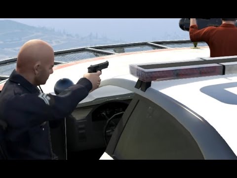 43 Gta5リクエスト編 警察が乗っているパトカーをビルの屋上に持っていくと警察はどうなるのか Youtube