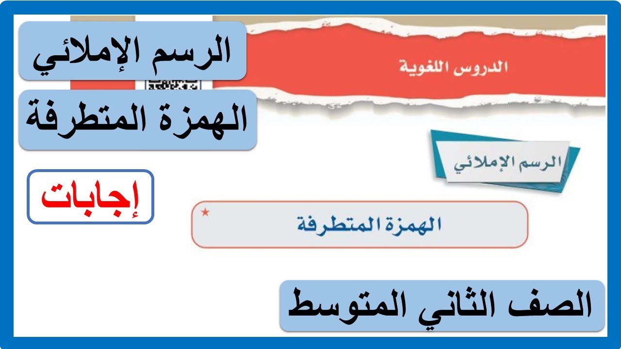 الرسم الإملائي الهمزة المتطرفة للصف الثاني المتوسط الفصل الدراسي الثاني