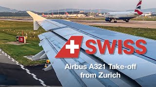 SWISS AIRLINES A321 | Breathtaking Early Morning Take-Off from Zurich Airport