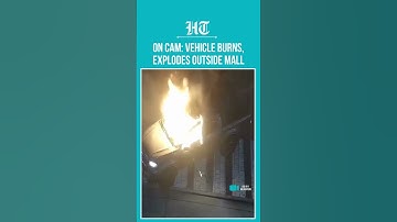 CCTV Footage Shows Vehicle Engulfed in Flames Before Exploding Outside Ecuadorian Mall | #shorts