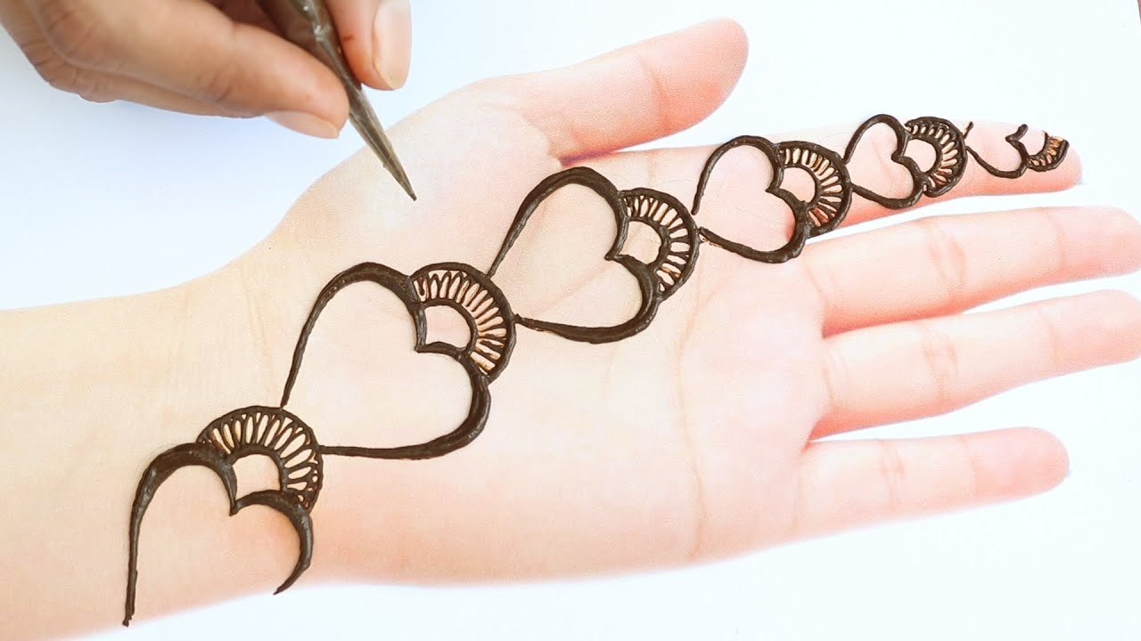 Easy Stylish Simple Heart Mehndi design - Beautiful Mehendi design for ...