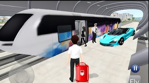 I tried taking a trip with metro🚝 to the airport - 3D driving class car game.