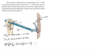 Find the moment of about A and determine if P can pull the nail