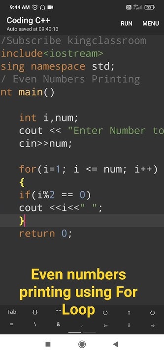 Even Numbers Printing using For loop in C++ | C++ program to print Even ...