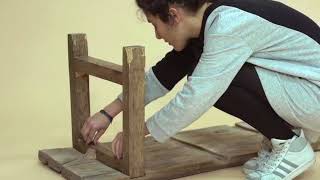 Elm Wood Bench assembly
