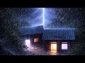 🔴 Heavy Rain on a Tin Roof for Sleeping 24/7, Sleep Instantly with Rain Sounds & Thunder at Night