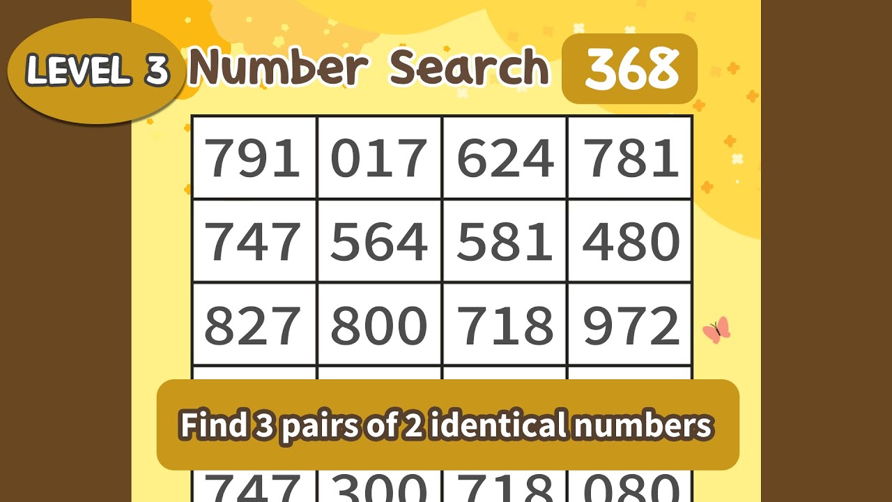 Triple Number Match. Fun Way to Fight Forgetfulness 3-368 - YouTube