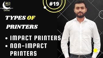 Types Of Printers - Impact and Non Impact Printers Urdu/Hindi