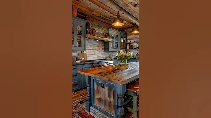 🔥 This Rustic Kitchen is Pure Warm Vibes! #RusticKitchen #FarmhouseStyle #CozyHome #InteriorDesign