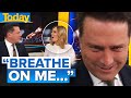 Karl smells Ally’s breath after drinking coffee | Today Show Australia