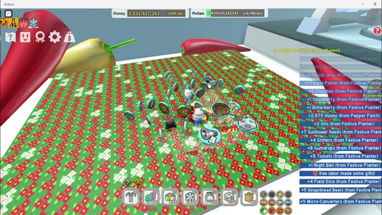 Bee Swarm Simulator festive planter harvest NIGHT BELL!!! YouTube