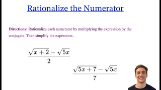 Math Algebra: Rationalize the Numerator (Math Tricks)