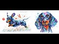 Jian Chen's FINE ART - Running sausage dog/ Sausage dog portrait