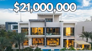 Touring a $21,000,000 Dubai Billionaire Mega Mansion With a SPINNING GARAGE