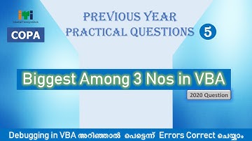 Biggest Among Three Numbers | ITI COPA | Malayalam | Previous Question Papers
