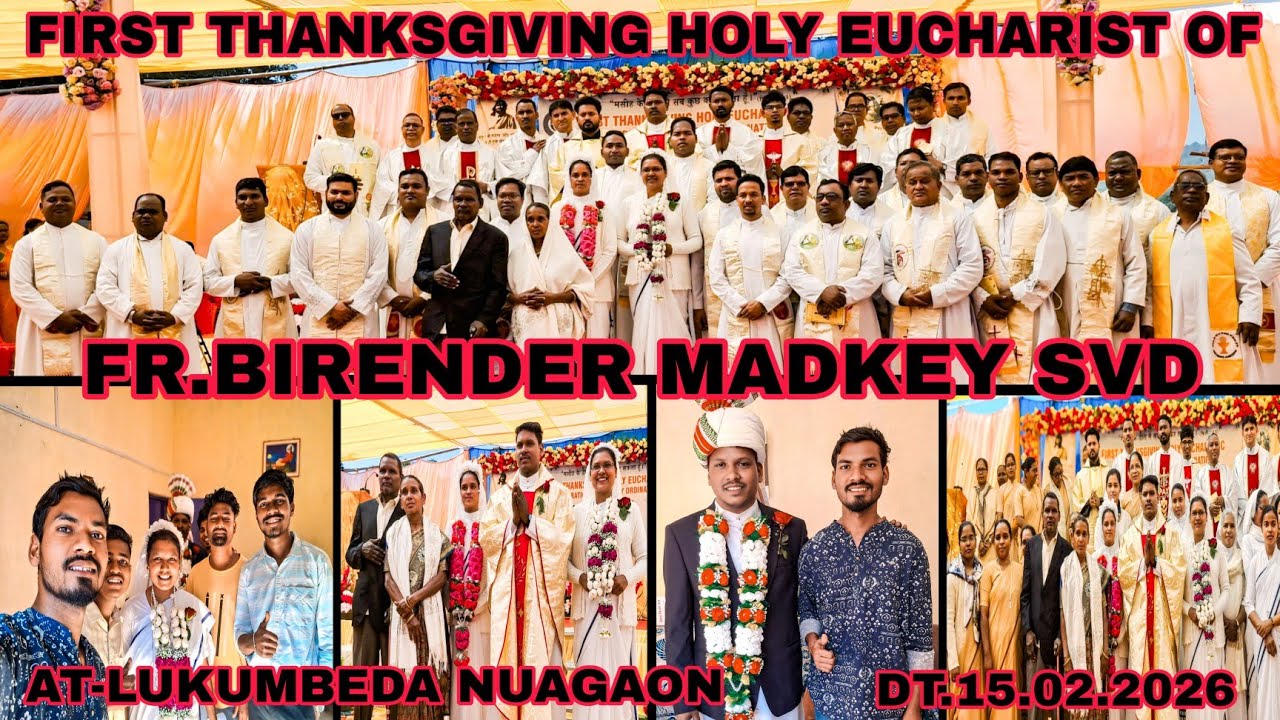 FIRST THANKSGIVING HOLY EUCHARIST OF FR.BIRENDER MADKEY SVD & SR.BINITA MADKEY & SR.CRESENCIA SURIN😊