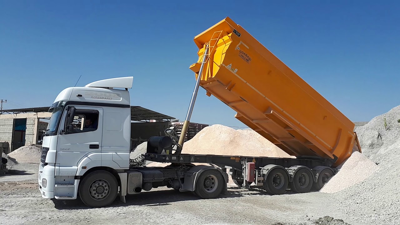 Mercedes çekici hardox damper kum boşaltma