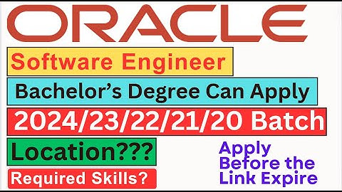 Oracle is hiring 2024/23/22/21/20 Batch | Required Skills? | Location? | No % Criteria #jobupdates4u