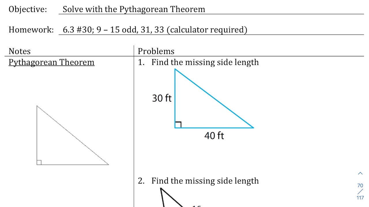 Solve with the Pythagorean Theorem - YouTube