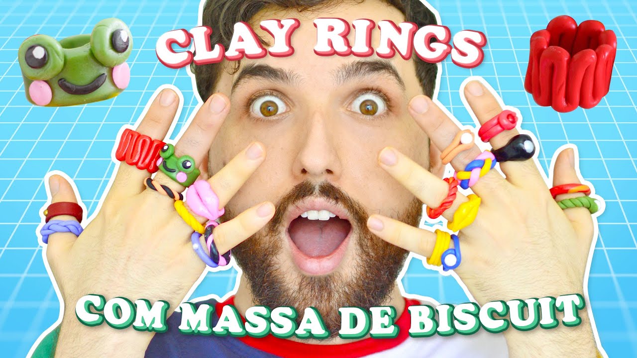COMO FAZER ANÉIS DE BISCUIT (CLAY RINGS AESTHETICS) – 7 Estilos de anel muito fáceis e baratos!