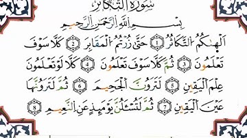 سورة التكاثر برواية ورش القارئ ياسين الجزائري