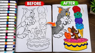 Tom & Jerry Coloring Pages | Fun Marker Coloring for Kids 🖍️