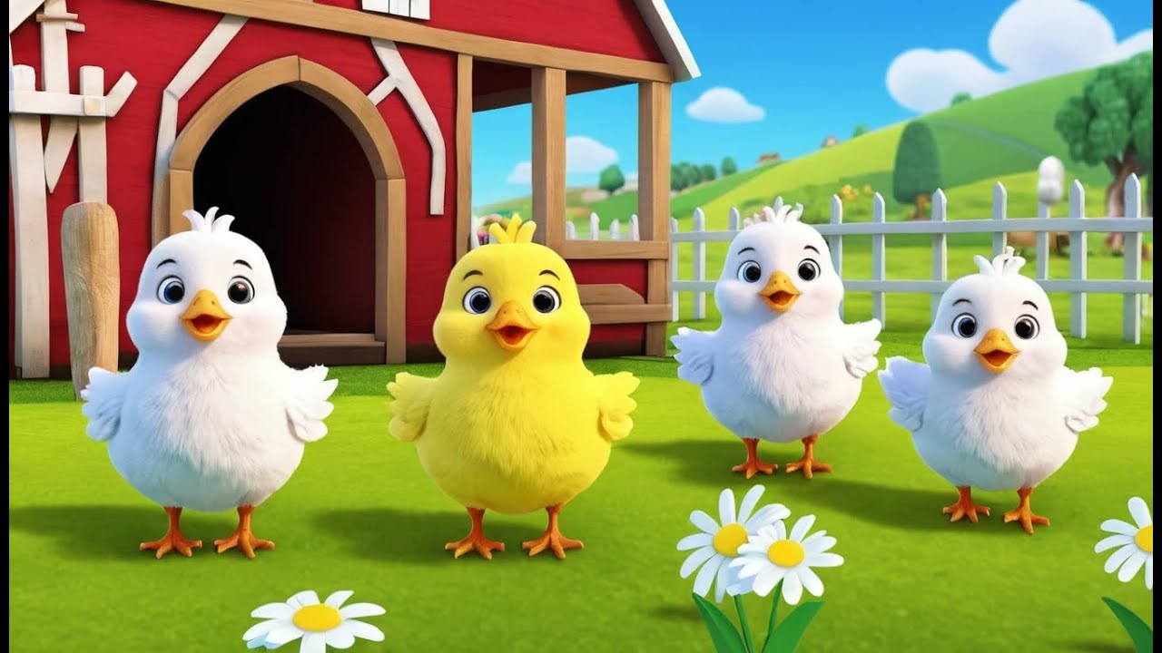 Three Chicks on the Daisy Farm | Funny and Fun Kids Nursery Rhyme Animation
