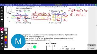 Math 10-C Unit 2 Lesson 3 - Multiplying Two Binomials
