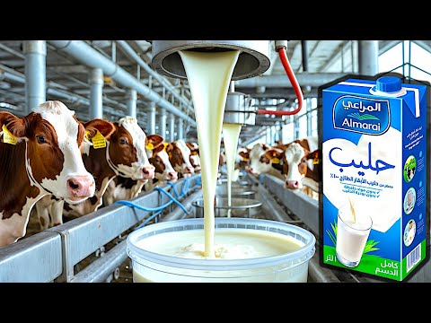 كيف ي نتج الحليب في المصانع طريقة إنتاج الحليب 